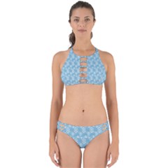 Snowflakes, White Blue Perfectly Cut Out Bikini Set by nateshop