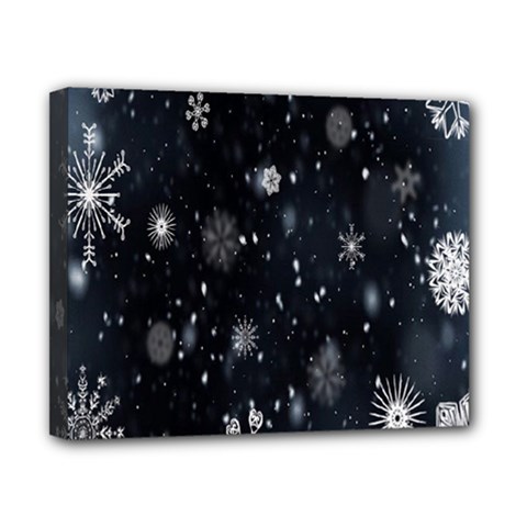 Snowflakes,white,black Canvas 10  X 8  (stretched) by nateshop