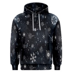 Snowflakes,white,black Men s Overhead Hoodie by nateshop