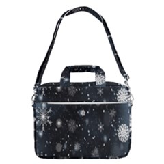 Snowflakes,white,black Macbook Pro 13  Shoulder Laptop Bag  by nateshop