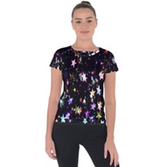 Stars Galaxi Short Sleeve Sports Top  by nateshop