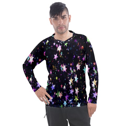 Stars Galaxi Men s Pique Long Sleeve Tee by nateshop