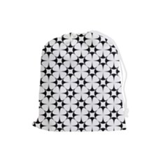 Star-white Triangle Drawstring Pouch (Large)