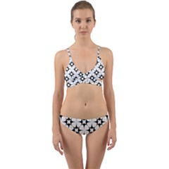 Star-white Triangle Wrap Around Bikini Set