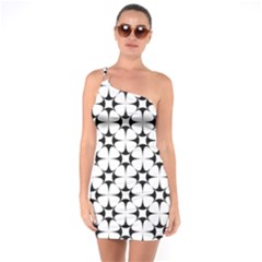 Star-white Triangle One Soulder Bodycon Dress