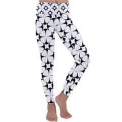 Star-white Triangle Kids  Lightweight Velour Classic Yoga Leggings