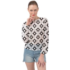 Star-white Triangle Banded Bottom Chiffon Top by nateshop