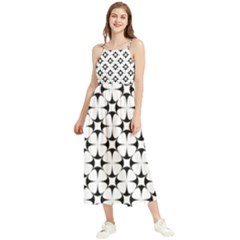 Star-white Triangle Boho Sleeveless Summer Dress