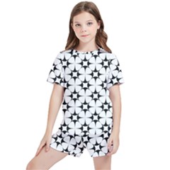 Star-white Triangle Kids  Tee and Sports Shorts Set