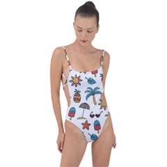 Summer Tie Strap One Piece Swimsuit