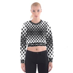 Triangle-black White Cropped Sweatshirt by nateshop