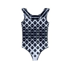 Triangle-black White Kids  Frill Swimsuit by nateshop