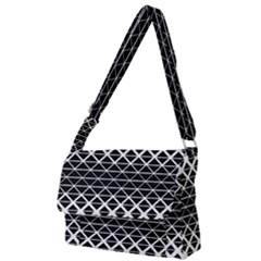 Triangle-black White Full Print Messenger Bag (l)