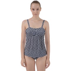 Triangle-black Twist Front Tankini Set by nateshop