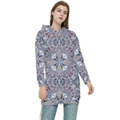 Triangle-mandala Women s Long Oversized Pullover Hoodie