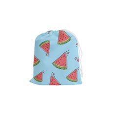 Watermelon-blue Drawstring Pouch (small) by nateshop