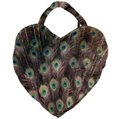 Bird-peacock Giant Heart Shaped Tote by nateshop