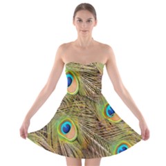 Peacock-bird Strapless Bra Top Dress