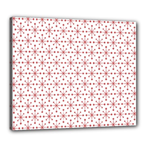 Pattern Christmas Pattern Red Stars Canvas 24  X 20  (stretched) by Sapixe