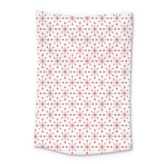 Pattern Christmas Pattern Red Stars Small Tapestry