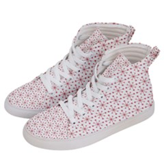 Pattern Christmas Pattern Red Stars Women s Hi-top Skate Sneakers