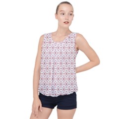 Pattern Christmas Pattern Red Stars Bubble Hem Chiffon Tank Top