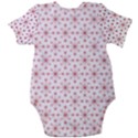 Pattern christmas pattern red stars Baby Short Sleeve Onesie Bodysuit View2