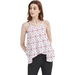 Pattern Christmas Pattern Red Stars Flowy Camisole Tank Top