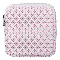 Pattern Christmas Pattern Red Stars Mini Square Pouch by Sapixe