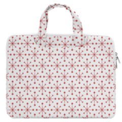 Pattern Christmas Pattern Red Stars Macbook Pro 13  Double Pocket Laptop Bag by Sapixe