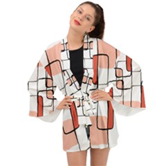 Abstract Seamless Pattern Art Long Sleeve Kimono