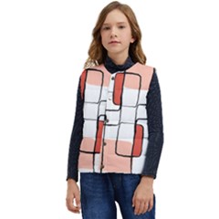 Abstract Seamless Pattern Art Kid s Short Button Up Puffer Vest	