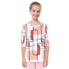 Abstract Seamless Pattern Art Kids  Quarter Sleeve Raglan Tee