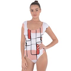 Abstract Seamless Pattern Art Short Sleeve Leotard 