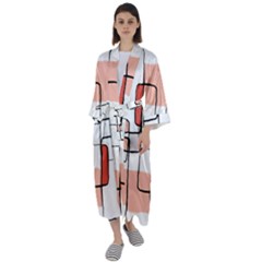 Abstract Seamless Pattern Art Maxi Satin Kimono