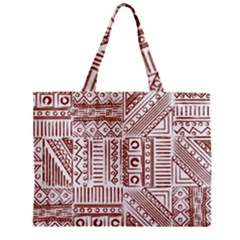 Tribal Pattern Vintage Texture Zipper Mini Tote Bag