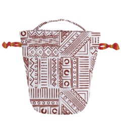 Tribal Pattern Vintage Texture Drawstring Bucket Bag by Sapixe