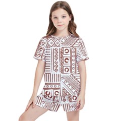 Tribal Pattern Vintage Texture Kids  Tee And Sports Shorts Set by Sapixe