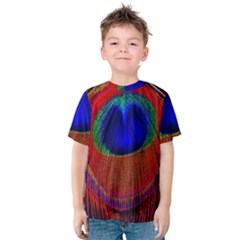 Peacock Plumage Fearher Bird Pattern Kids  Cotton Tee