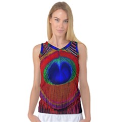 Peacock Plumage Fearher Bird Pattern Women s Basketball Tank Top