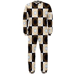 Illustration Checkered Pattern Decoration Onepiece Jumpsuit (men)