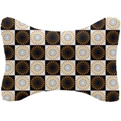 Illustration Checkered Pattern Decoration Seat Head Rest Cushion