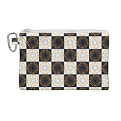 Illustration Checkered Pattern Decoration Canvas Cosmetic Bag (Large)