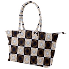 Illustration Checkered Pattern Decoration Canvas Shoulder Bag