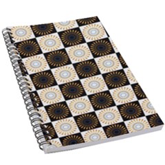 Illustration Checkered Pattern Decoration 5.5  x 8.5  Notebook