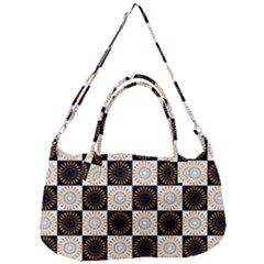 Illustration Checkered Pattern Decoration Removal Strap Handbag