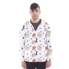 Cat Kitten Design Pattern Men s Hooded Windbreaker