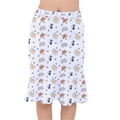 Cat Kitten Design Pattern Short Mermaid Skirt