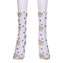 Cat Kitten Design Pattern Crew Socks by Sapixe