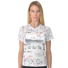 Math Formula Pattern V-neck Sport Mesh Tee